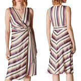 women Karen Millen Karen Millen Striped Faux Wrap Dress Size 8 Dress