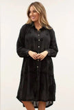 New With Tags Kyla SEO Black Izzy Dress Embroidered Tunic Convertible Duster Size Small