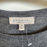 women Philosophy NWT Philosophy Grey Ruffled Sleeve Top Size 3X Gray Sweater 3X