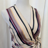 women Karen Millen Karen Millen Striped Faux Wrap Dress Size 8 Dress