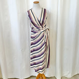 women Karen Millen Karen Millen Striped Faux Wrap Dress Size 8 Dress