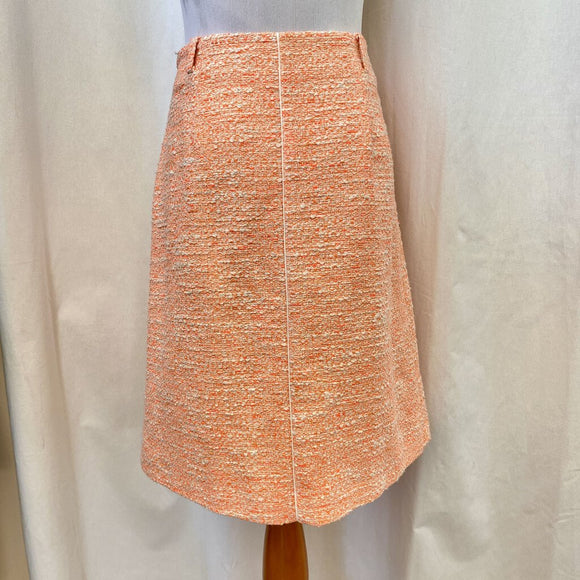 women Hugo Boss Hugo Boss Neon Orange & Cream Tweed Pencil Skirt Size 8 Orange Skirt 8