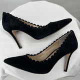 women Ann Taylor Suede Heels Black Shoes 5.5