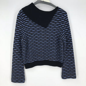 women St John By Marie Gray Turtleneck Blue/Black Sweater 12