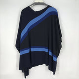 women St John Shawl Black/Blue Sweater XS/S