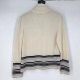 women St John By Marie Gray Cardigan Cream/Black Sweater 8