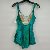 women Jantzen Vintage Jantzen Green One Piece Swimsuit Dress Women's Size 14 Green Blue Vintage 14