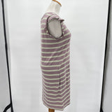 New with Tags Toad & Co Rufflita Shift Dress in Faded Lilac 90's Stripe Women's Size Large