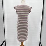 New with Tags Toad & Co Rufflita Shift Dress in Faded Lilac 90's Stripe Women's Size Large