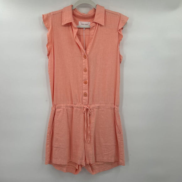 women Dear John NWT Linen Blend Romper Apricot Day Dress XS