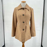 women London Fog London Fog Tan Wool Blend Single Breasted Peacoat Women's Size Small Camel Coat S