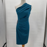 women Jessica Howard One Shoulder Teal Dress 8