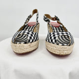 women Christian Louboutin Christian Louboutin Gingham Espedrilles Black and White 6.5/37 B&W Shoes 37/6.5