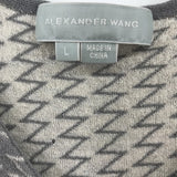 women Alexander Wang Wool Blend Knit Bodycon Gray/White Day Dress L