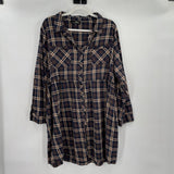 women Susan Betro Plaid Shirtdress Blue Dress 2X