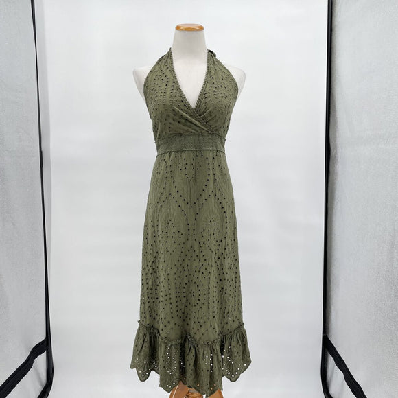 NWT Military Green Tied Halter Neck Sundress Large