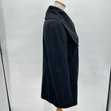 women Sam Edelman Sam Edelman Kit Wool Blend Asymmetrical Pea Coat in Dark Ink Women's Size Extra Small/XS Black Coat XS