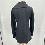 women Sam Edelman Sam Edelman Kit Wool Blend Asymmetrical Pea Coat in Dark Ink Women's Size Extra Small/XS Black Coat XS