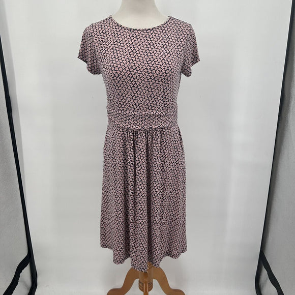 Boden Amelie Navy and Pink Daisy Print Jersey Dress Women's Size 6