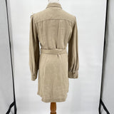 Michael Kors Hemp Utility Khaki Mini Belted Shirt Dress Women's Size 10