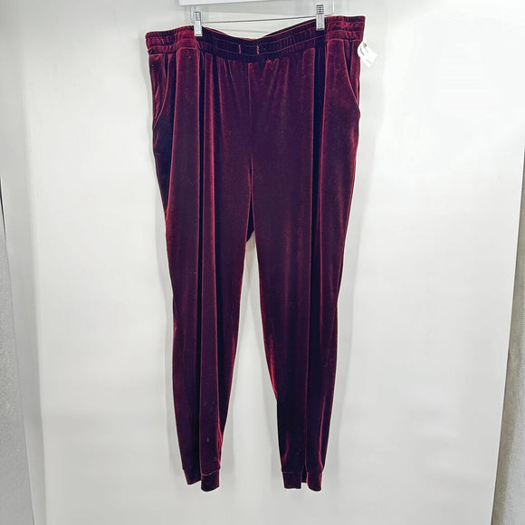 women Halston Velvet Maroon Pants 3X