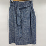 women Ann Taylor NWT Linen Blue Skirt 0