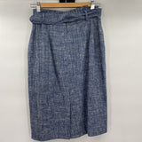 women Ann Taylor NWT Linen Blue Skirt 0