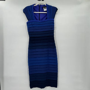 women Tadashi Ombre Pleated Blue Dress XS