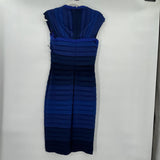 women Tadashi Ombre Pleated Blue Dress XS