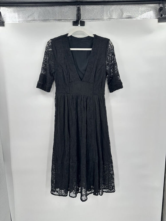 women Free People Lace Black Day Dress S