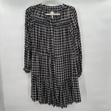 women La Vie Rebecca Taylor Plaid B&W Day Dress M