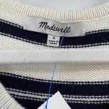 women Madewell Striped Knit Cream and Navy Top S