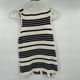 women Madewell Striped Knit Cream and Navy Top S