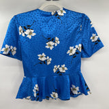 women Topshop NWT Floral Blue Top 2