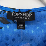 women Topshop NWT Floral Blue Top 2