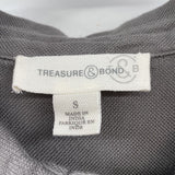 women Treasure & Bond NWT Button Front Gray Top S