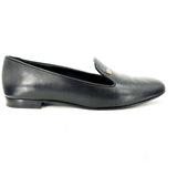 women Versace Women's Versace Black Leather Smoking Slipper Ballet Flat 39/8.5 Black Shoes 39/8.5