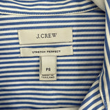 women J. Crew Striped Blue and White Top Small Petite