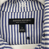 women Banana Republic Riley Tailored Fit Striped with Elephants Blue and white Top 2