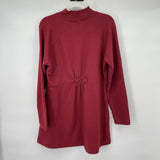 women Aventura Organic Cotton Fleece Tunic Red Sweatshirt L