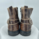 men Bed Stu Leather Harness Short Boots Brown Shoes 10