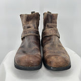 men Bed Stu Leather Harness Short Boots Brown Shoes 10