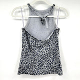 women Wool Blend Halter Neck Spotted Gray and Blue Top S