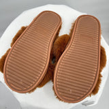 women Jessica Simpson Fuzzy Slides Brown Shoes 7-8