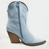 women Mata Denim Western Boots Blue Shoes 10