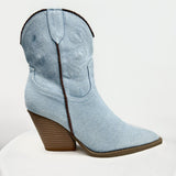 women Mata Denim Western Boots Blue Shoes 10