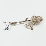 Silver Filigree Rose Pin Brooch Jewelry