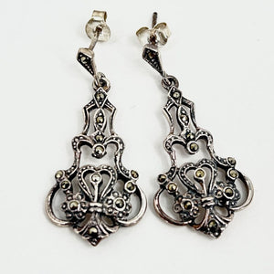 Sterling Silver and Marcasite Earrings Jewelry