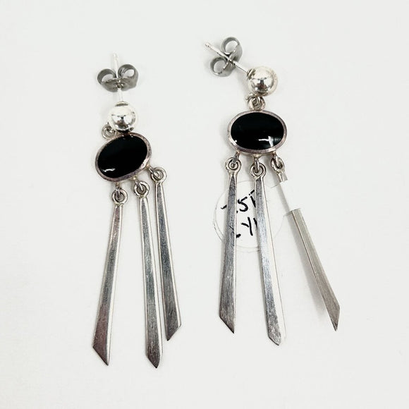 Sterling Silver and Onyx Earrings Jewelry