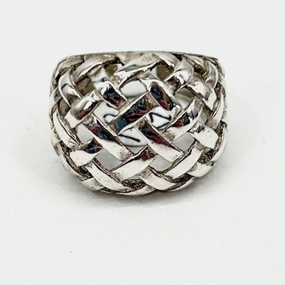 Sterling Basket Weave Ring Size 6 Jewelry